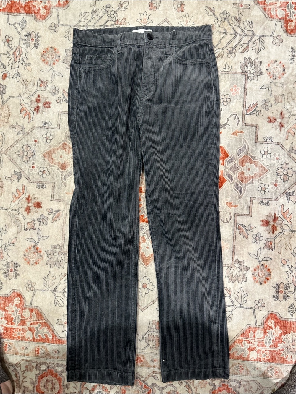 LOFT Women's Straight Leg Corduroy Jeans in Gray